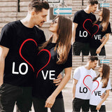 Matching Love Heart Printing Couple T-Shirts-Couples-dresslikemommy.com