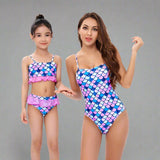 Matching Mermaid Scale Print Bikini-Swimsuits-dresslikemommy.com