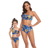 Matching Mom & Child One Shoulder Swimsuit-Swimsuits-dresslikemommy.com
