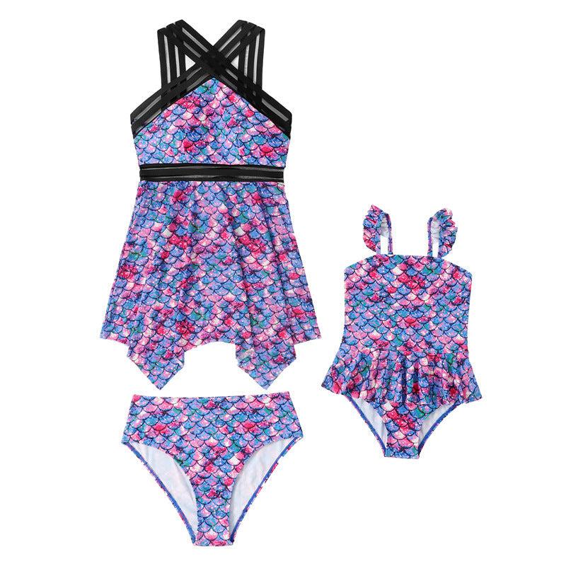 Detail image of mommy and me tankinis with matching style