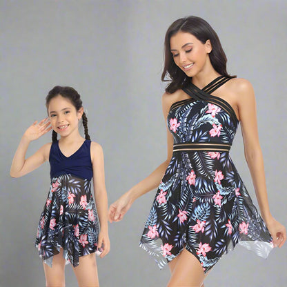 Matching Mommy and Me Two-Piece Tankini Swimsuit Set-Swimsuits-dresslikemommy.com