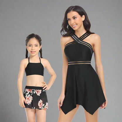 Matching Mommy and Me Two-Piece Tankini Swimsuit Set-Swimsuits-dresslikemommy.com