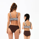 Mommy & Me Matching Leopard Print Two Piece Swimsuit-Swimsuits-dresslikemommy.com