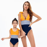 Mommy & Me Striped One Piece Swimsuit-Swimsuits-dresslikemommy.com