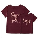 Matching T-Shirt Classy With A Side Of Sassy - dresslikemommy.com