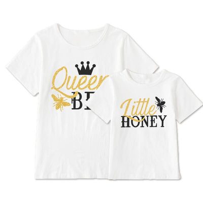 Matching T-Shirt Queen Bee Little Honey - dresslikemommy.com