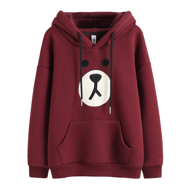 Family Matching Thick Hooded Sweater Bear Face - dresslikemommy.com