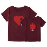 Matching T-Shirt Heart Puzzle Piece - dresslikemommy.com