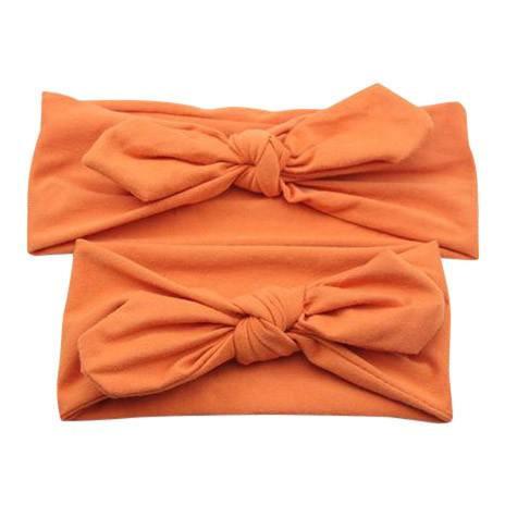 Baby and Mommy Top Knotted Headband Orange Set - dresslikemommy.com