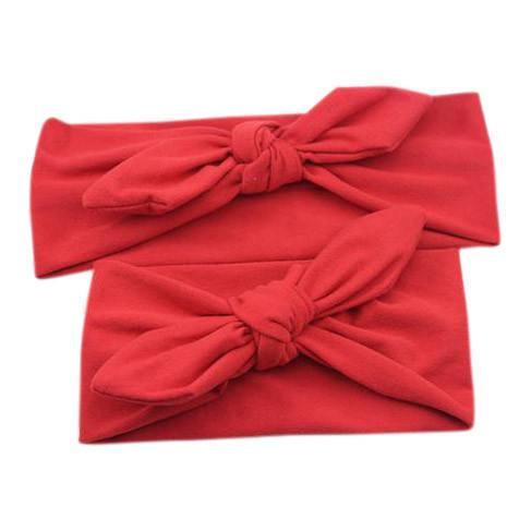 Baby and Mommy Top Knotted Headband Red Set - dresslikemommy.com