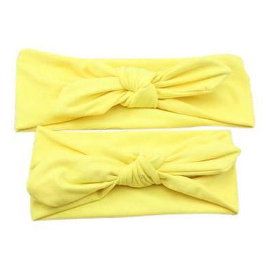Baby and Mommy Top Knotted Headband Yellow Set - dresslikemommy.com