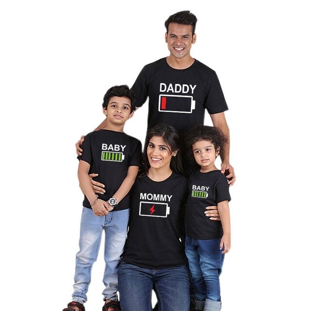 Family Matching Battery T-shirts – - Main Image