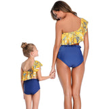 New 2020 Matching Ruffled One-shoulder Split Swimsuit - dresslikemommy.com