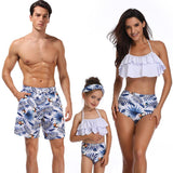 Family Matching Blue Coconut Swimsuits - dresslikemommy.com