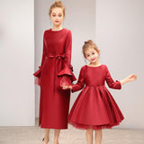 High-end Matching Twinning Red Dress (customize) - dresslikemommy.com