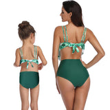 Matching Asymmetric Ruffle Bikini Swimsuit - dresslikemommy.com
