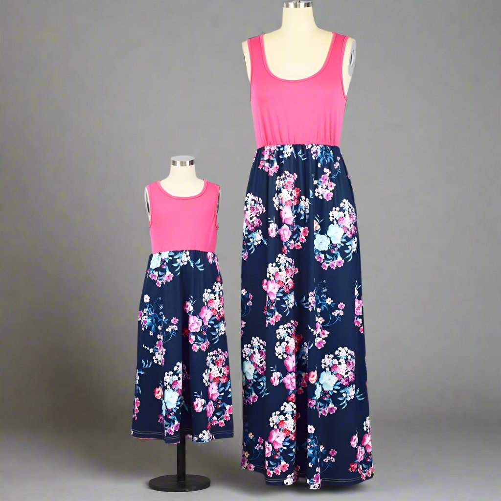 Matching Maxi Pink Double Rose Patchwork - dresslikemommy.com