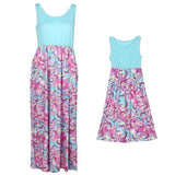 Matching Mother Daughter Blue Floral Maxi Dress - dresslikemommy.com