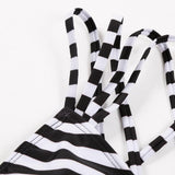 Matching One Piece Black & White Stripe Swimsuit - dresslikemommy.com