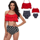 Matching Swimwear Mother & Daughter Red Polka - dresslikemommy.com