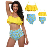 Matching Swimwear Mother & Daughter Yellow Blue - dresslikemommy.com