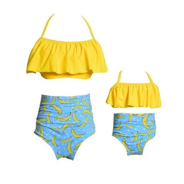Matching Swimwear Mother & Daughter Yellow Blue - dresslikemommy.com