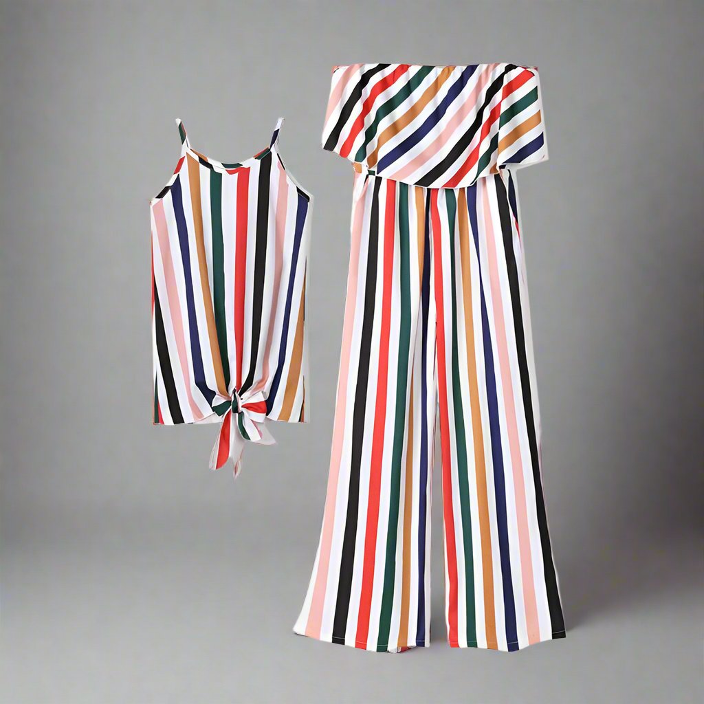 Mommy & Me Rainbow Stripe Jumpsuit - dresslikemommy.com