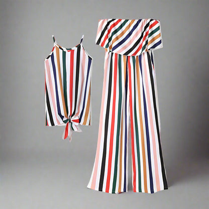 Mommy & Me Rainbow Stripe Jumpsuit - dresslikemommy.com