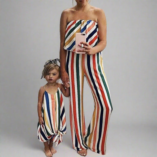 Mommy & Me Rainbow Stripe Jumpsuit - dresslikemommy.com