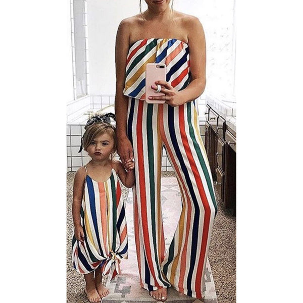 Mommy & Me Rainbow Stripe Jumpsuit - dresslikemommy.com
