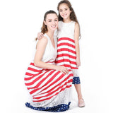 Mommy & Me Stitching Flag Lace Patchwork Dress - dresslikemommy.com
