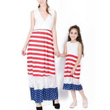 Mommy & Me Stitching Flag Lace Patchwork Dress - dresslikemommy.com