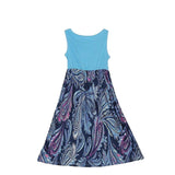Mother Daughter Matching Blue Fractal Dress - dresslikemommy.com