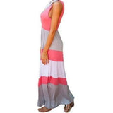 Mother Daughter Matching Pink Gray White Striped Dress - dresslikemommy.com