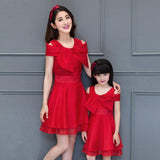 Mother Daughter Red Bow Dress - dresslikemommy.com