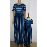 Mother & Daughter Short Sleeve Striped Maxi Dress - dresslikemommy.com