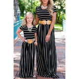Mother & Daughter Short Sleeve Striped Maxi Dress - dresslikemommy.com