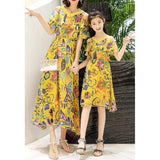 Mother & Me Chiffon Floral Long Dress - dresslikemommy.com