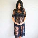 Maternity Photography Props Lace See Through Maternity Dress - dresslikemommy.com