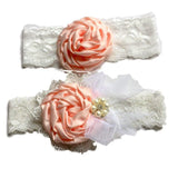Satin Flower Matching Handmade Lace Headband Set - dresslikemommy.com