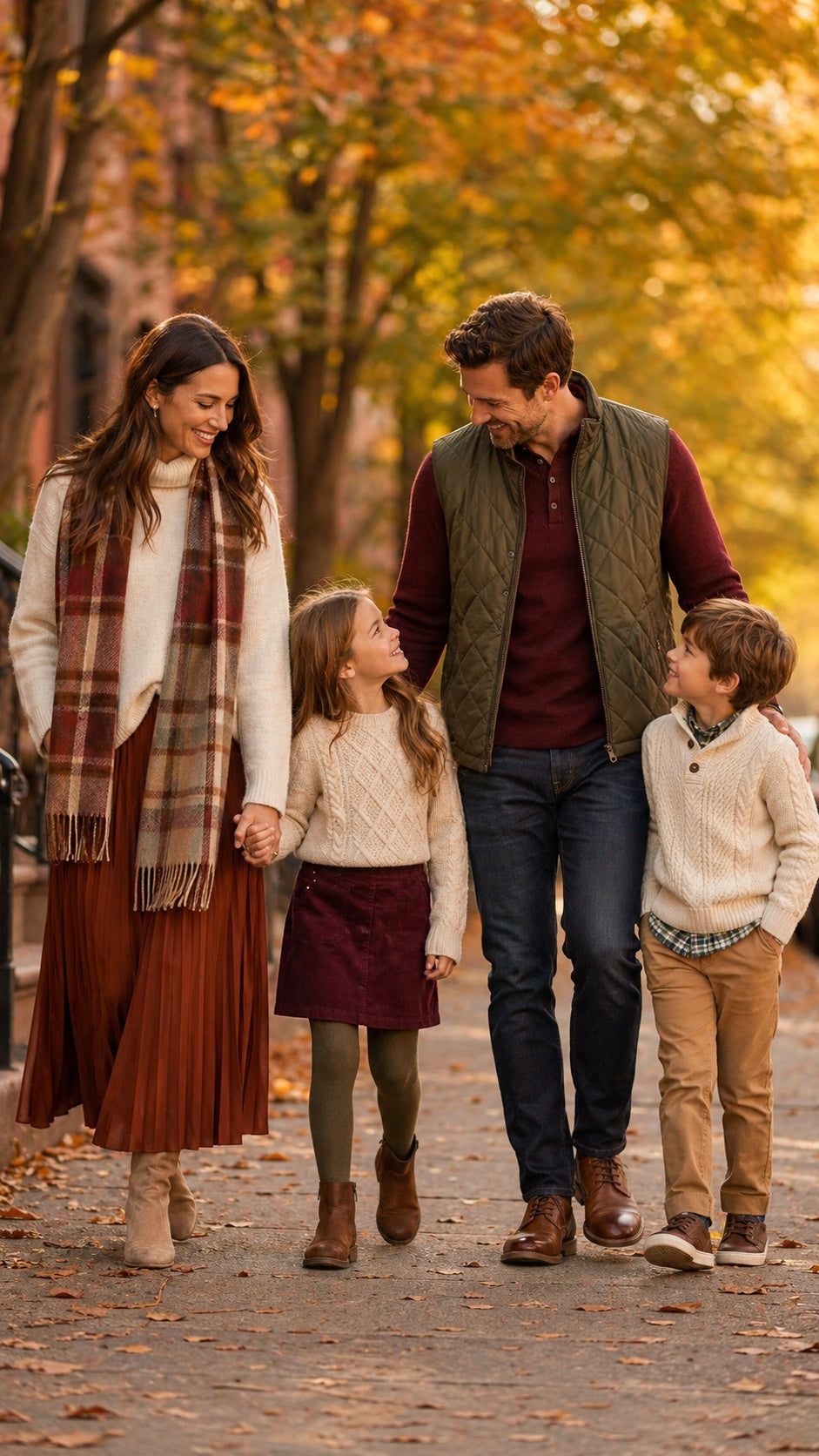 Meilleures couleurs d'automne pour des looks assortis en famille