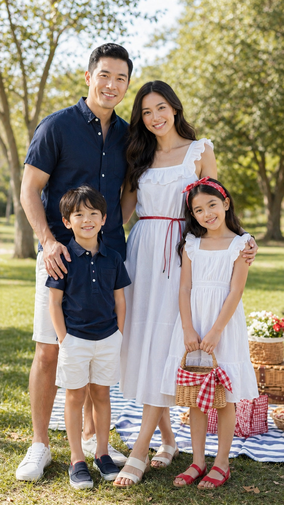 Red, White, and Blue Patriotic Family Matching Looks